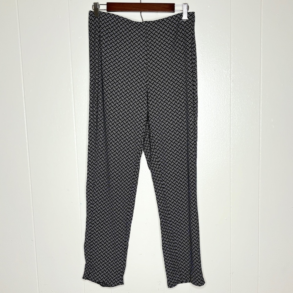 J Jill Wearever Collection Small Forward Seam Slim Ankle Black  White Pants